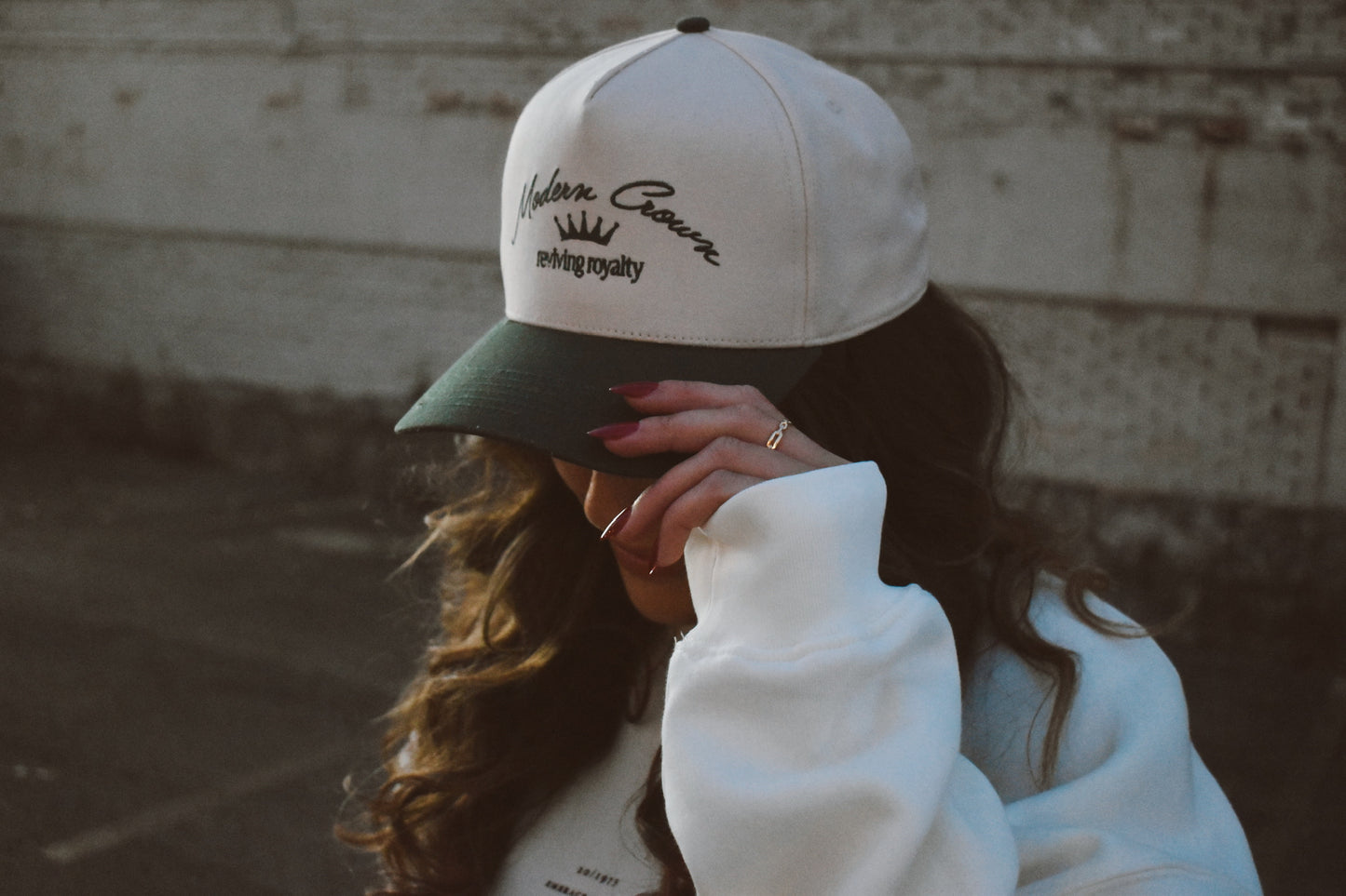 Vol. I Hat | Off-White & Forest Green - Script