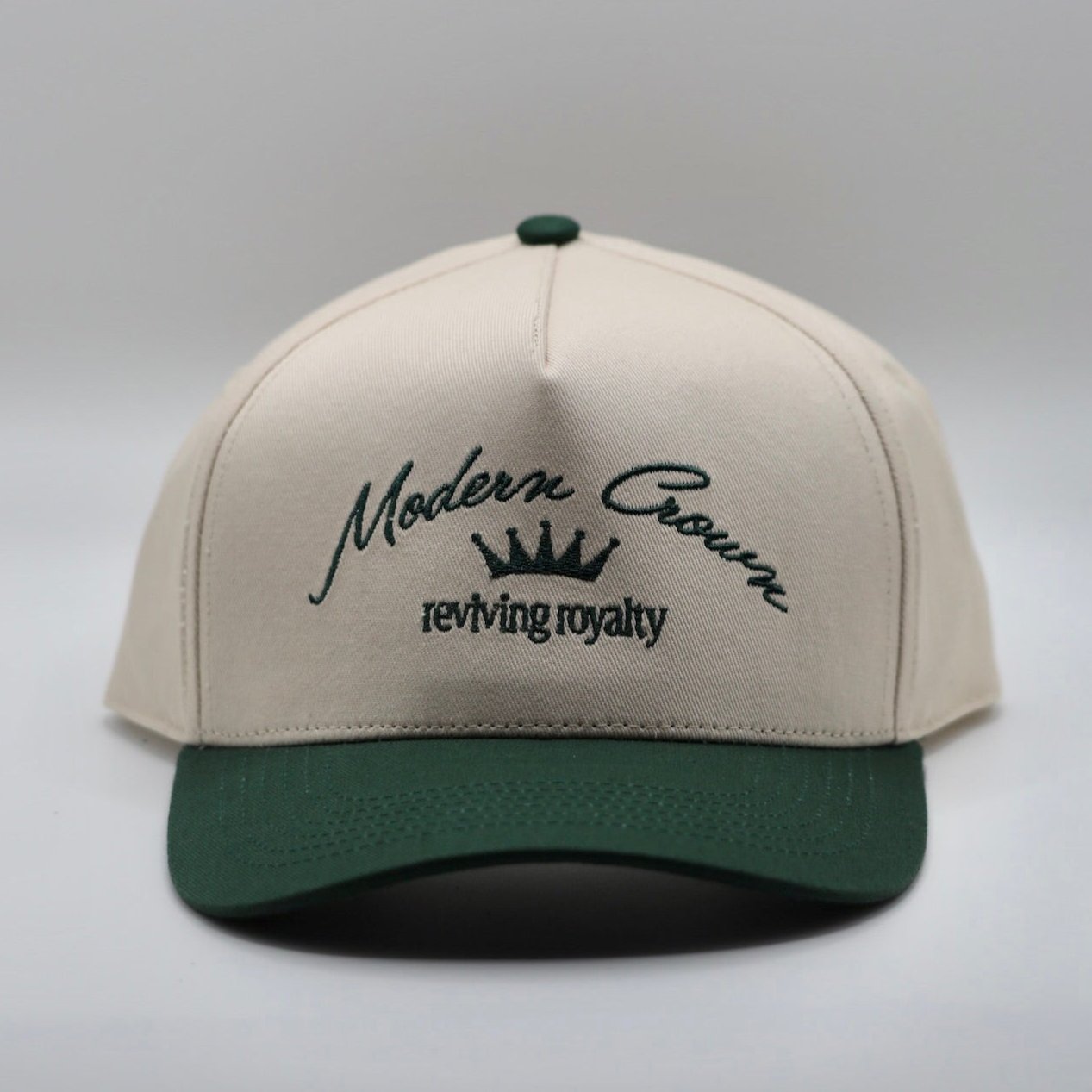 Vol. I Hat | Off-White & Forest Green - Script