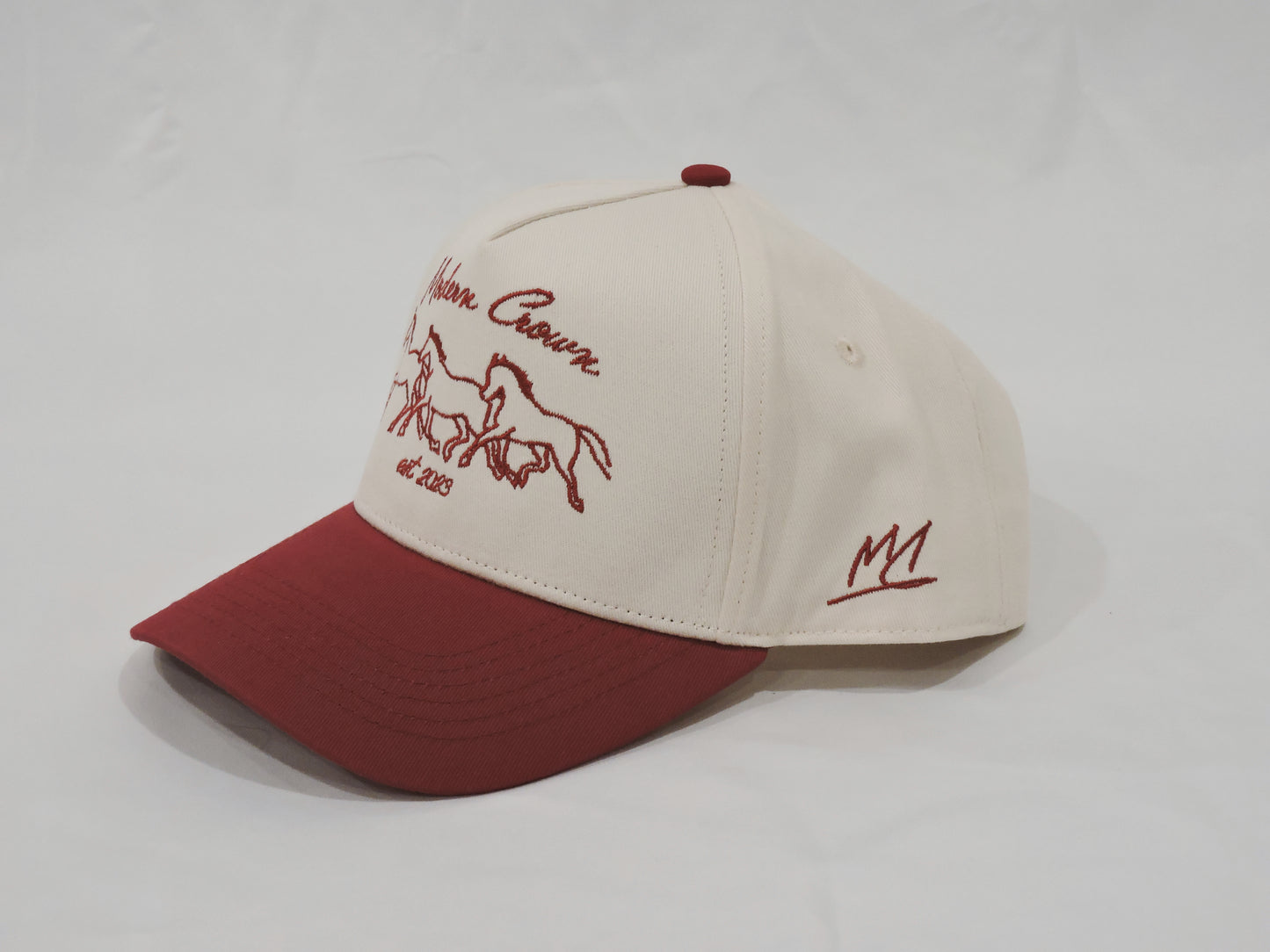 Script Horses | Off-White & Burgundy
