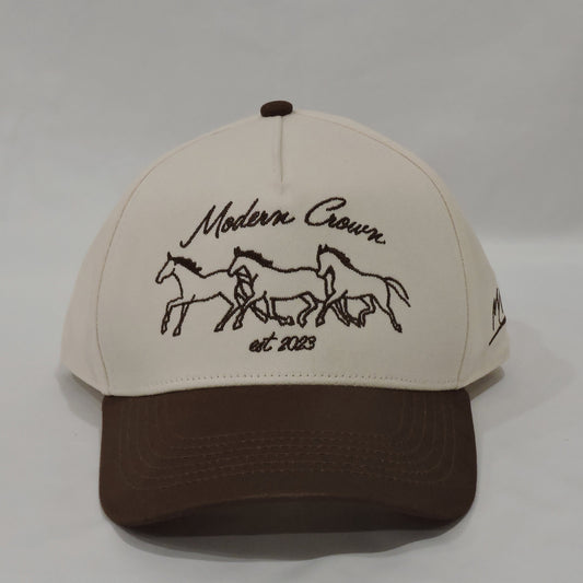 Script Horses | Off-White & Brown